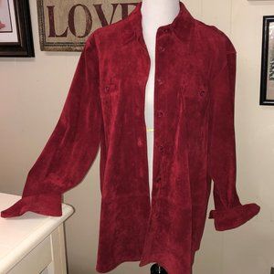 Genuine Leather Button Down Top Margaret Godfrey